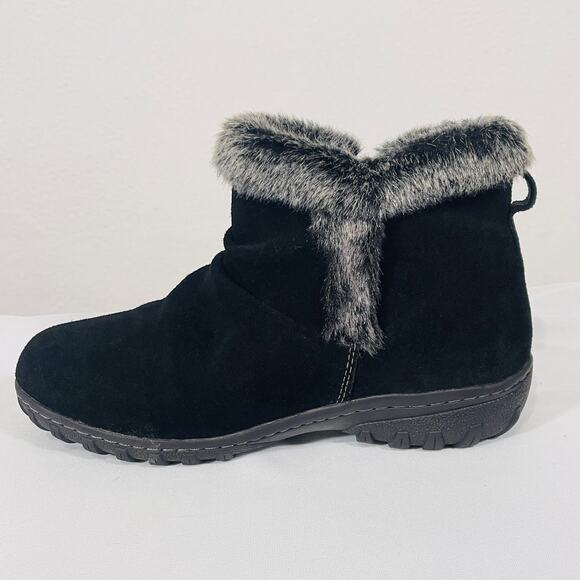 Khombu Winter Snow Ankle Boots Womens 8 Blake Suede Faux Fur Lined Zip Up - Picture 4 of 12